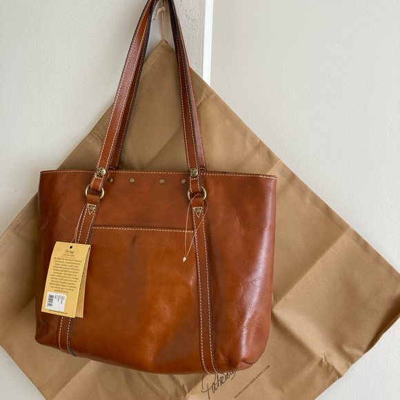 Patricia Nash Genuine Leather Large Tanned Tote Heritage Collection Brand New - Picture 2 of 6